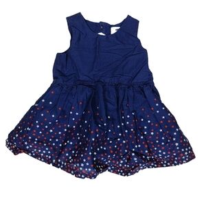 Old Navy Baby Girl 18-24 Month Dress Red White Blue Stars Americana USA Patrioti